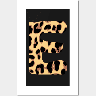 Letter E Initial Cheetah Monogram Sticker Posters and Art